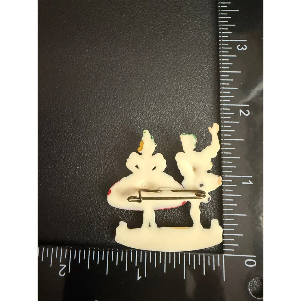 Vintage Brooch Celluloid German Austrian Dancing Couple